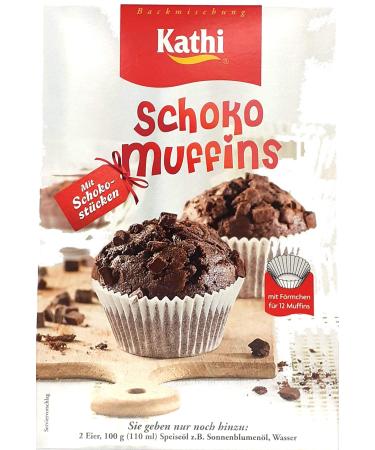 Kathi Baking Mix Chocolate Muffins With Chocolate Pieces and Moulds 380g