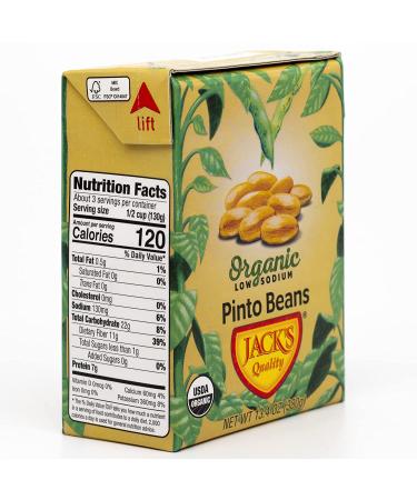 Organic Pinto Beans 13.4 oz | High Protein, Low Sodium, Non-GMO (8-Pack) - Jack's - Buy Online on GoSupps.com