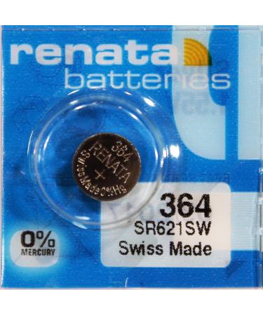 Renata Silver Oxide Watch Battery For 364 Button Cell 5 Batteries