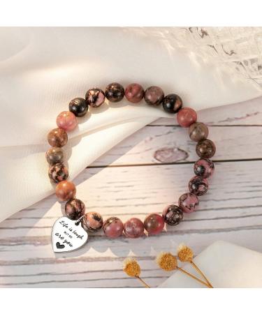 Lanqueen Get Well Soon Natural Stone Bracelet | Inspirational Gifts for Women/Men - Life is Tough But So are You - Buy Online on GoSupps.com
