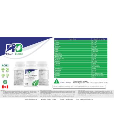 Daily Essentials for Women| 120 Capsules | Health Bloom | Vitamins and Minerals Capsules | - Buy Online on GoSupps.com