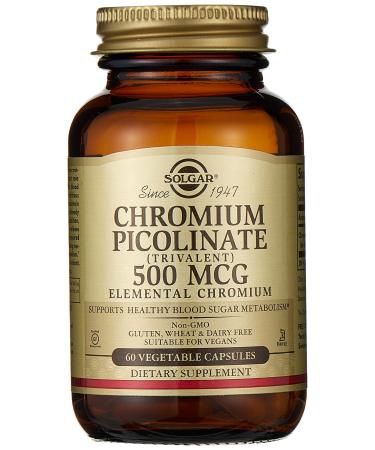 Solgar Chromium Picolinate 500 MCG Vegetable Capsules 60 Count - Buy Online on GoSupps.com