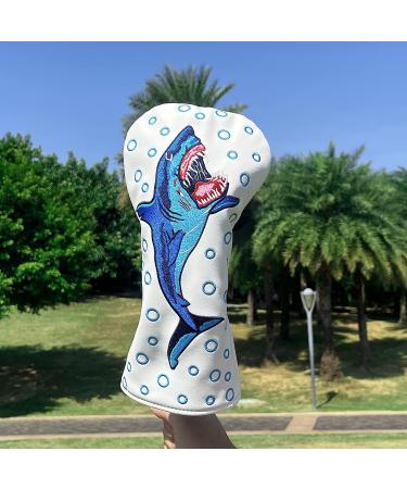 Shark Embroidery Golf Head Covers Set - Driver, Fairway, Hybrid, Putter for Titleist & Callaway - Buy Online on GoSupps.com