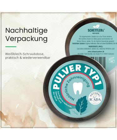  SCHETTLERs Type 1 Powder | Natural Dental Care | Tinplate Screw Top Box 30g - Buy Online on GoSupps.com