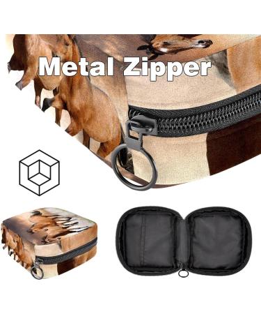 Shop Women's Animal Running Horses Binding-Up Bags | Stylish Menstrual Storage with Zip Pockets - Multi-Functional Tampon Pouches - Buy Online on GoSupps.com