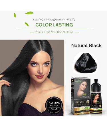 Herbishh Hair Color Shampoo for Gray Hair 500ml | 3-in-1 Magic Hair Dye | Long-Lasting Color in Minutes | Ammonia-Free Formula | Black Hue - Buy Online on GoSupps.com
