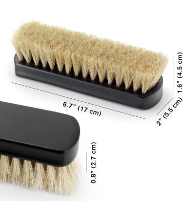 Stone and Clark Premium White Horsehair Shoe Brush - 100% Horse Hair Bristles for Perfect Leather Polish - Concaved Beech Wood Handle - Shoe Care Essential - Buy Online on GoSupps.com