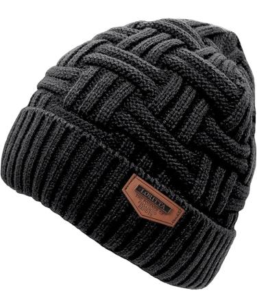 Loritta Winter Hat Warm for Men - A-black With Weave - One Size