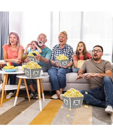 DECYOOL Popcorn Bowl 6 Pack Paper Popcorn Buckets Paper Popcorn Set Bowl Classic Black & White Striped Container Big Popcorn Containers for Movie Night (8.66" Square x 5.9" Deep) - Buy Online on GoSupps.com
