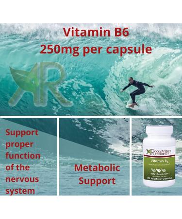High Potency Vitamin B6 (Pyridoxine HCL) - 250mg | Supports Energy, Metabolism & Nervous System | 150 Veg Caps - Buy Online on GoSupps.com