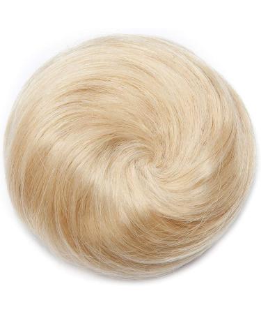 blonde Updo Hair Buns Hair Extensions Human Hair Scrunchie Clip in Ponytail Donut Chignons #613 Bleach Blonde Straight-Type B #613 Bleach Blonde - Buy Online on GoSupps.com