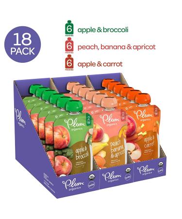 Plum Organics Baby Food Pouch Stage 2 Variety Pack | 18 Pack 4oz | Fresh Organic Fruit and Veggie Squeeze for Babies, Kids, Toddlers - Buy Online on GoSupps.com