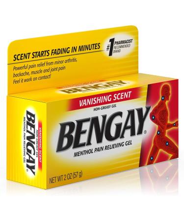 Vanishing Scent Bengay Pain Relief Gel - 2 oz | Non-Greasy Topical Pain Reliever with Cooling Menthol - Buy Online on GoSupps.com