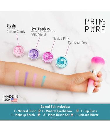 Prim and Pure Mineral Gift Set with Unicorn Mirror | Kids Eyeshadow & Mineral Blush Makeup Kit | Organic & Natural | Made in USA - Buy Online on GoSupps.com