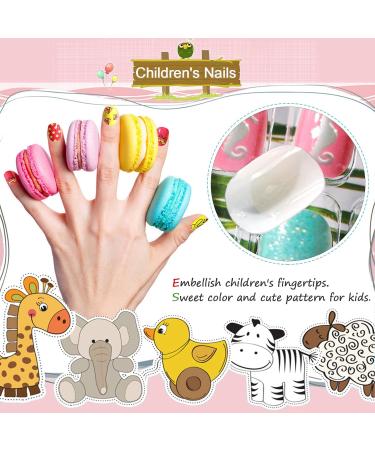 Kalolary 4 Boxes Children's Fingernails | Panda Bunny Pattern Press-On Nails Set with Glue - Perfect Gift for Girls - Buy Online on GoSupps.com