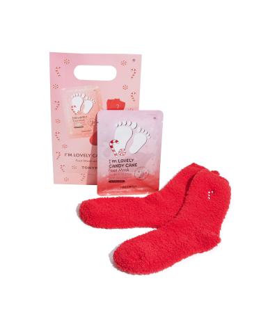 TONYMOLY I'm Lovely Candy Cane Foot Mask Set 1 Count (Pack of 1)