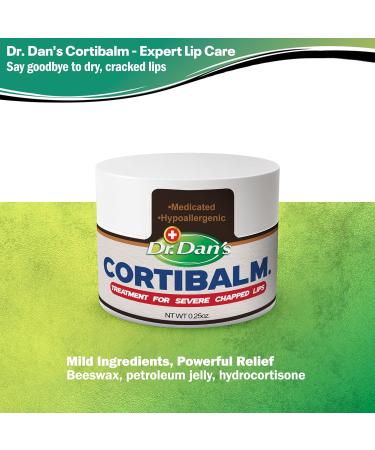 Dr. Dan's Cortibalm Jar - 1 Pack - for Dry Cracked Lips - Healing Lip Balm Jar for Severely Chapped Lips - Designed for Men Women and Children - 0.25 Ounce (Pack of 1) - Buy Online on GoSupps.com