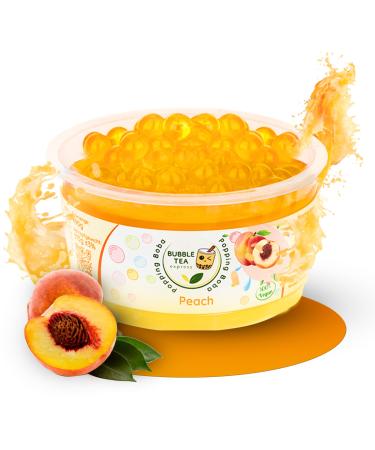 Bubble Tea Express - fruity popping boba pearls peach 490g |Bubble tea pearls with fruity taste |Vegan gluten -free lactose -free |Fruit juice beads with algae shell ... peach