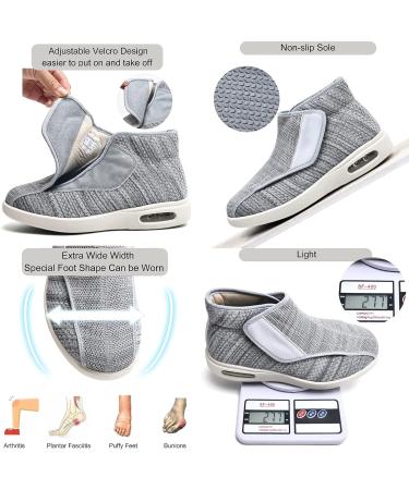 JITUUE Men's Memory Foam Diabetic High-Top Wide Walking Shoes - Grey, Size 13 - Buy Online on GoSupps.com