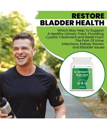 Cranberry Tablets 5000mg - UTI & Bladder Infection Treatment - 90 Pills for Cystitis Remedies - Kidney Cleanse - UTI Treatment for Women and Men - Buy Online on GoSupps.com