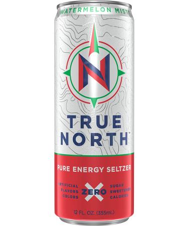 True North Pure Energy Seltzer - Watermelon Mist - 12 Fl Oz (Pack of 12) - Refreshing & Energizing - Buy Online on GoSupps.com