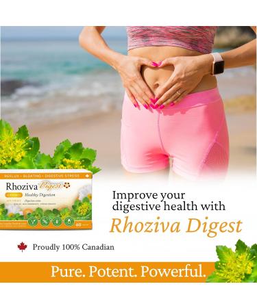 Rhoziva Digest. Gut Health Supplement with Digestive Enzymes for Women and Men. Supports Healthy Digestion Reflux Bloating. 60 Capsules - Buy Online on GoSupps.com