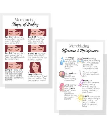 Microblading Healing & Aftercare Postcards | Pack of 30 | Double Sided 4x6 | White with Pictures - Buy Online on GoSupps.com