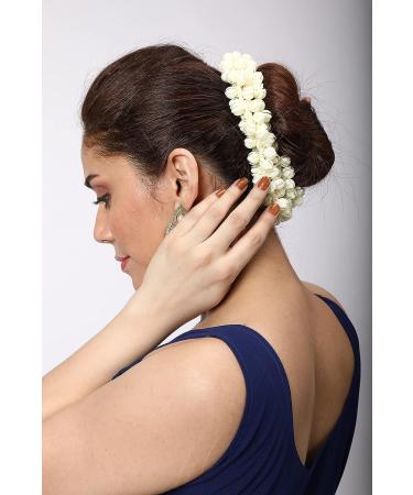 Real Jasmine Fragrance Artificial Jasmine Garland 90 cm - Hair Accessory for Women/Girls (Cream Color) - Buy Online on GoSupps.com