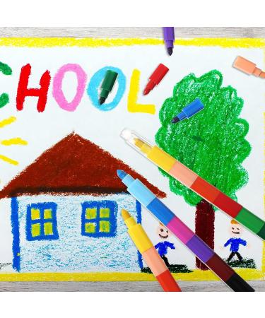 Leinuosen Stacking Crayons - 12 Buildable Colors for School & Office Supplies - Buy Online on GoSupps.com