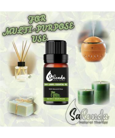 Bay Leaf Essential Oil by Salenda -100% Pure Bay Laurel for Diffuser & Humidifier Massage Skin & Hair Care -0.34 Fl Oz (10 ml) - Buy Online on GoSupps.com