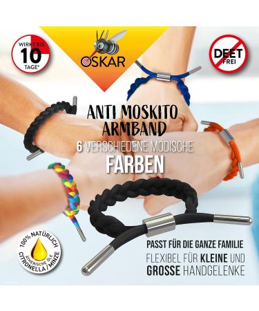 Oskar Stylish Mosquito Protection Bracelet for Adults - Black Braided Reusable & Effective Mosquito Defense | Perfect for Camping & Festivals - Buy Online on GoSupps.com