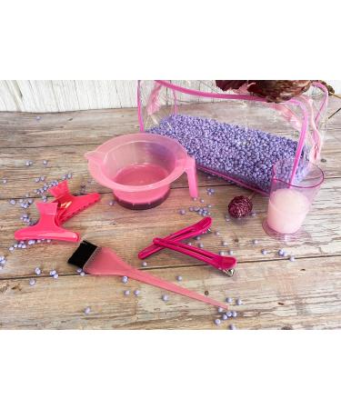 Professional Hairdresser's 8 Piece Pink Tinting or dye Set - includes Tint/ dye Bowl dye brush Measuring Jug two butterfly and two section Clips. Ideal hair dye home kit. - Buy Online on GoSupps.com