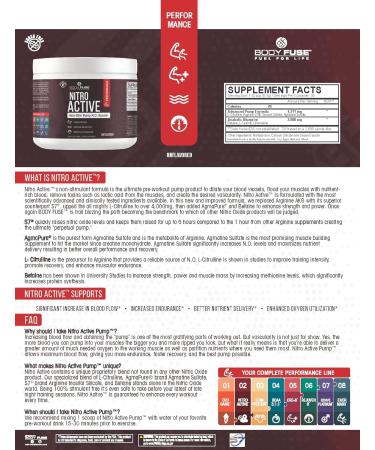 Nitro Active Pump V2 Unflavored Powder Vasodilator - 30 Servings | Best International Shipping for Enhanced Performance - Buy Online on GoSupps.com