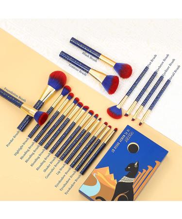 Docolor Bastet Cat Makeup Brush Set - 19Pcs Premium Synthetic Kabuki Brushes for Foundation, Blending, and Eyeshadow - Ancient Egyptian Series - Buy Online on GoSupps.com