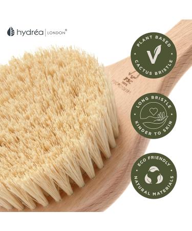 Hydrea London Premium Cactus Bristle Dry Body Brush - Exfoliating Vegan Dry Brush for Cellulite Removal and Lymphatic Drainage - FSC Certified Beechwood - Buy Online on GoSupps.com