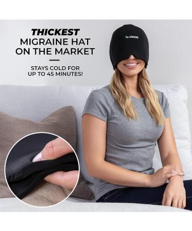 Ice Cap for Migraines - Gel Head Wrap with Hot/Cold Therapy for Headache Relief | Ideal for Sinus & Puffy Eyes | Compressed Therapy, Comfortable Form-Fitting Design - Black - Buy Online on GoSupps.com
