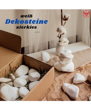 VELLES Pebbles for Painting Large Garden Stones White Natural Rock for Paint Rocks Marble Gravel to Decorative Stone Aquarium Decor Polished Pebble Art Scottish Cobbles for Pond - 1.9kg (40-80mm) 40-80 mm (WeiÃ) - Buy Online on GoSupps.com