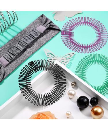 9-Piece Full Circular Stretch Comb Set - Flexible Plastic Hairband Holder for Women & Girls (Multicolor) - Buy Online on GoSupps.com