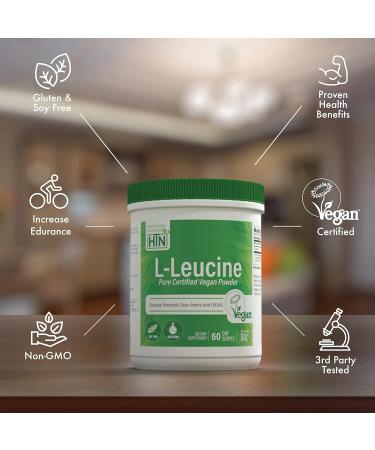 Health Thru Nutrition Pure L-Leucine Powder 300g | Certified Vegan & Non-GMO | Fermented Essential BCAA | 5g per Serving | 3rd Party Tested - Buy Online on GoSupps.com