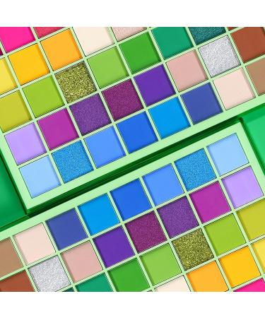UCANBE Nostalgic Green Eyeshadow Palette - 48 Bold Colors | Highly Pigmented Matte, Shimmer, Glitter Eye Makeup - Buy Online on GoSupps.com