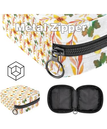 Stylish Portable Women's Binding-Up Bags | Menstrual Cup Pocket & Pads for Teens | Watercolor Yellow Flower Design - Buy Online on GoSupps.com