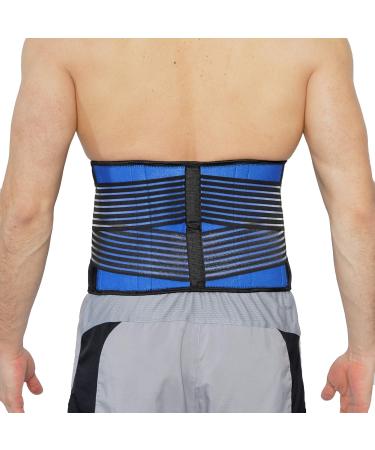 NEOtech Care Neoprene Back Brace - Double Straps Compression Support (XXXL Blue & Black) | International Shipping Available - Buy Online on GoSupps.com