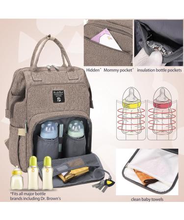 Pomelo Stylish Baby Diaper Backpack | Multifunctional Water-Repellent Large Capacity | New Light Brown Version - Buy Online on GoSupps.com