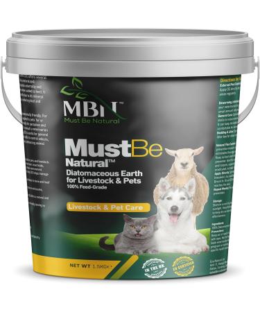 Diatomaceous Earth for Pets & Livestock Cats/Dogs Feed Supplement Natural Dewormer & Digestive Supplement Insecticide Pest Control Lice Mite Flea And Tick Control Solution 1.5kg - Buy Online on GoSupps.com