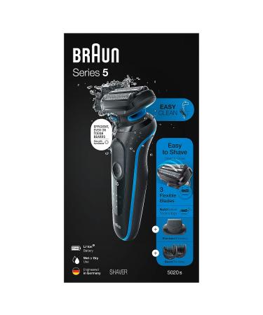 Braun Series 5 5020 Electric Razor for Men Foil Shaver with Beard Trimmer - Rechargeable, Wet & Dry with EasyClean - Black - Buy Online on GoSupps.com