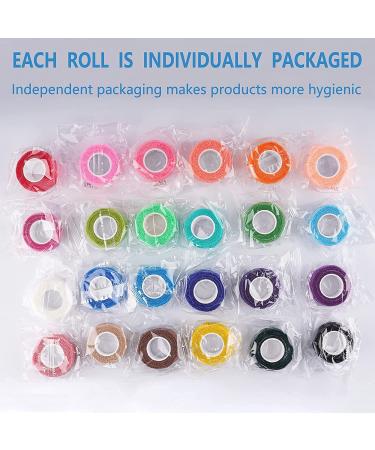 24 Pack Rainbow Color Self Adherent Bandages Wrap - 1 Inch X 5 Yards Cohesive First Aid Tape for Sports Injuries - Elastic Self Adhesive Athletic Tape for Wrist, Ankle - Buy Online on GoSupps.com