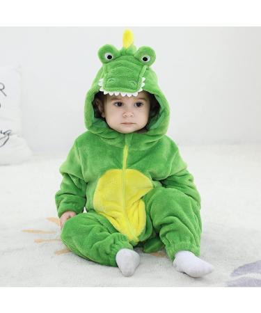 Doladola Unisex Kid's Crocodile Costume 24-30 Months - Flannel Animal Hooded Romper Jumpsuit - Buy Online on GoSupps.com