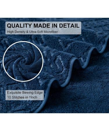 Navy Blue 4-Pack Washcloths Set 13x13 - Premium Quality Towels for Bathroom, Hotel, Spa & Gym - Absorbent, Quick Dry, Soft Microfiber - Multipurpose Daily Use - Buy Online on GoSupps.com