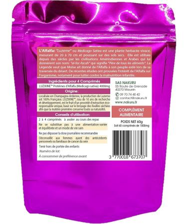 NAKURU | Alfalfa | Balance Range | Made in France | "The Queen of Plants!" | (60 Tablets of 1000mg / Net Weight: 60g) - Buy Online on GoSupps.com