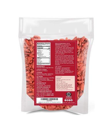 Healthworks Raw Goji Berries - 16oz | Certified Organic, Keto, Vegan & Non-GMO Superfood for Baking, Teas & Smoothies - Buy Online on GoSupps.com